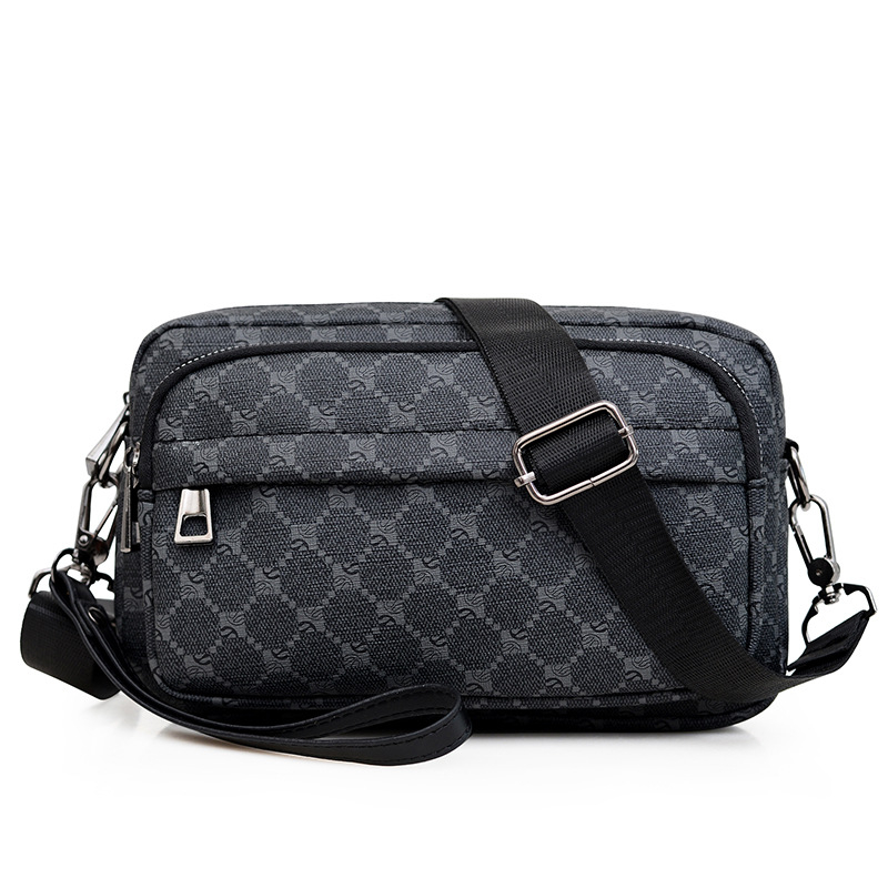 Muška PU crossbody torba s geometrijskim uzorkom, poliesterska podstava, proljeće 2024