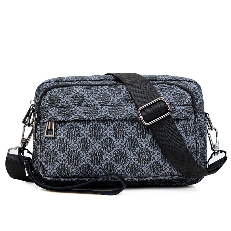 Muška PU crossbody torba s geometrijskim uzorkom, poliesterska podstava, proljeće 2024