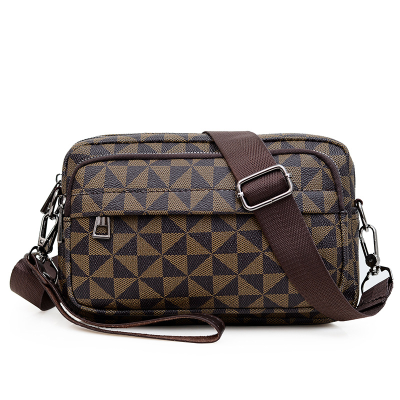 Muška PU crossbody torba s geometrijskim uzorkom, poliesterska podstava, proljeće 2024