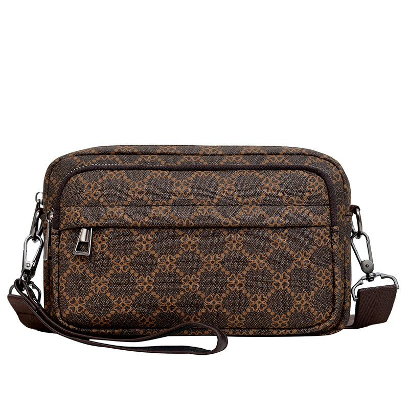 Muška PU crossbody torba s geometrijskim uzorkom, poliesterska podstava, proljeće 2024