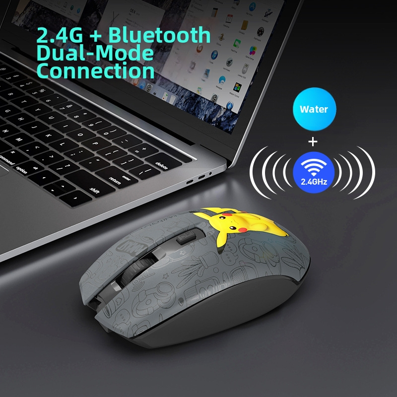 T3 Bezdrôtová Bluetooth tichá myš s 3D karikatúrnym dizajnom, dvojmodová optická myš pre PC