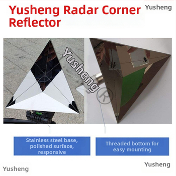 Radarstūra reflektors, pilnmetāla modelis automobiļu kalibrēšanai, RCS stūra mikrobangām radar, 4 sensori, 12V barošana, skaņas signāls (buzzer)
