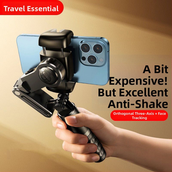 Ručný stabilizátor gimbalu s 360° sledovaním tváre, proti otrasom, prenosný statív pre fotografovanie vonku