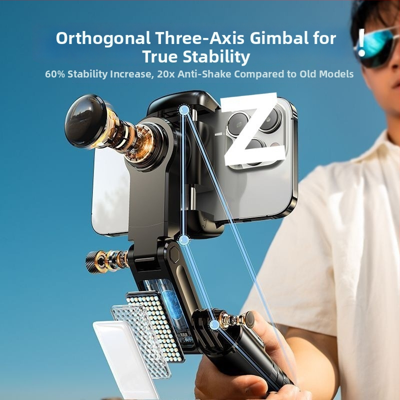 Ručný stabilizátor gimbalu s 360° sledovaním tváre, proti otrasom, prenosný statív pre fotografovanie vonku