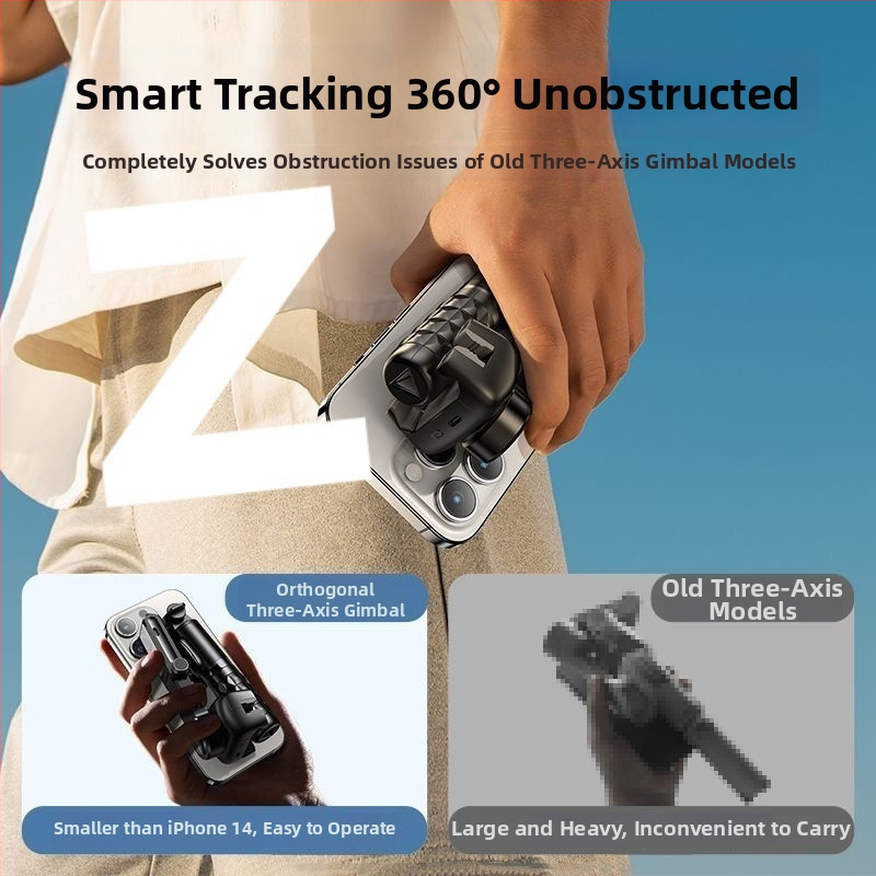 Ručný stabilizátor gimbalu s 360° sledovaním tváre, proti otrasom, prenosný statív pre fotografovanie vonku