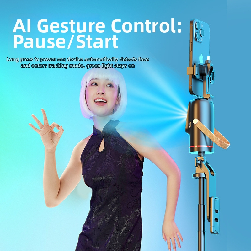 Gimbal pre telefón s AI rozpoznávaním tváre a sledovaním – 360° pan-tilt, kompatibilný so smartfónom, bez aplikácie
