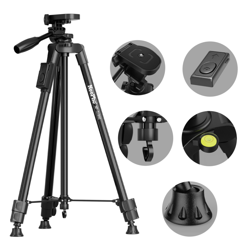 Tripod pre DSLR a smartfón, podlahový stojan, guľová hlava, 2 diely, hliník+ABS, rýchloupínacia doska (NP-3180/NP-3180S)