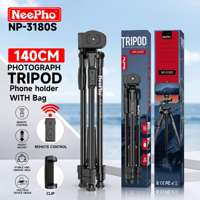 Tripod pre DSLR a smartfón, podlahový stojan, guľová hlava, 2 diely, hliník+ABS, rýchloupínacia doska (NP-3180/NP-3180S)