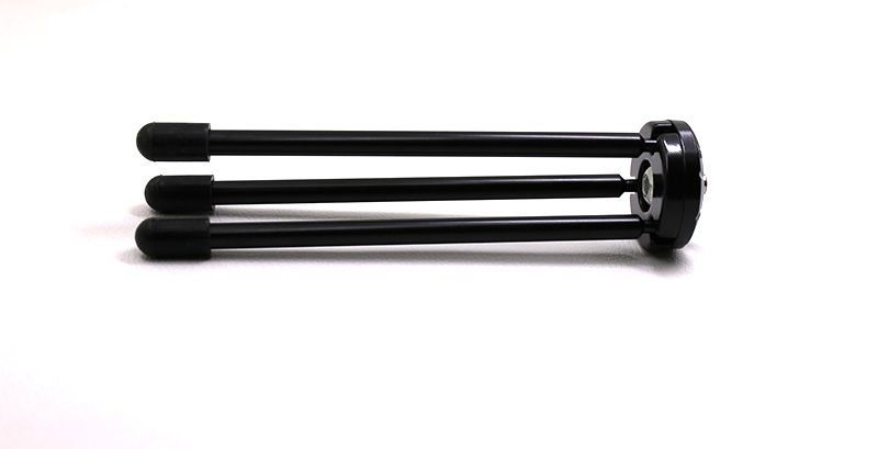 Stolný stojan na telefón s 3D gimbalom, 3-článková konštrukcia z železa a PVC, platňa na rýchle uvoľnenie