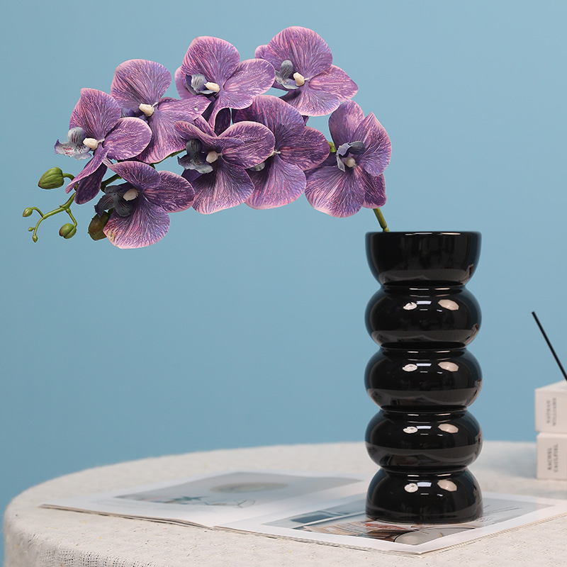 Phalaenopsis hodvábna orchída, jednoradová umelecká kvetina; materiál: hodvábna tkanina; odroda: Phalaenopsis; zručnosť: maľované, textúrované, reliéfne, vstrekované tvarovanie