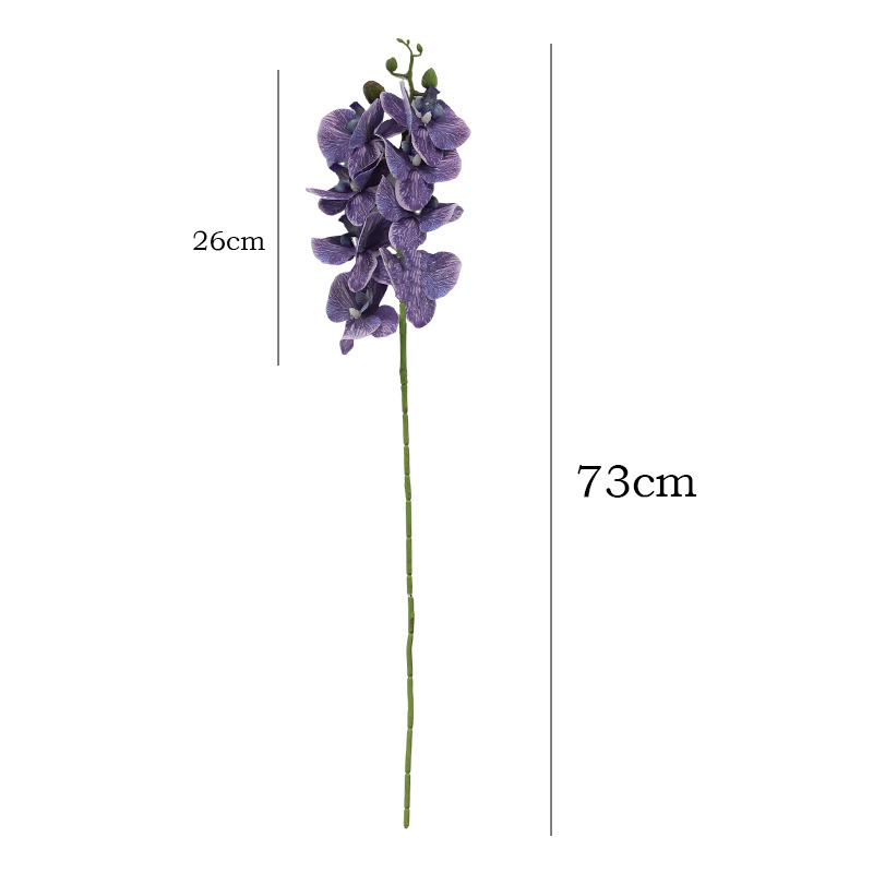 Phalaenopsis hodvábna orchída, jednoradová umelecká kvetina; materiál: hodvábna tkanina; odroda: Phalaenopsis; zručnosť: maľované, textúrované, reliéfne, vstrekované tvarovanie