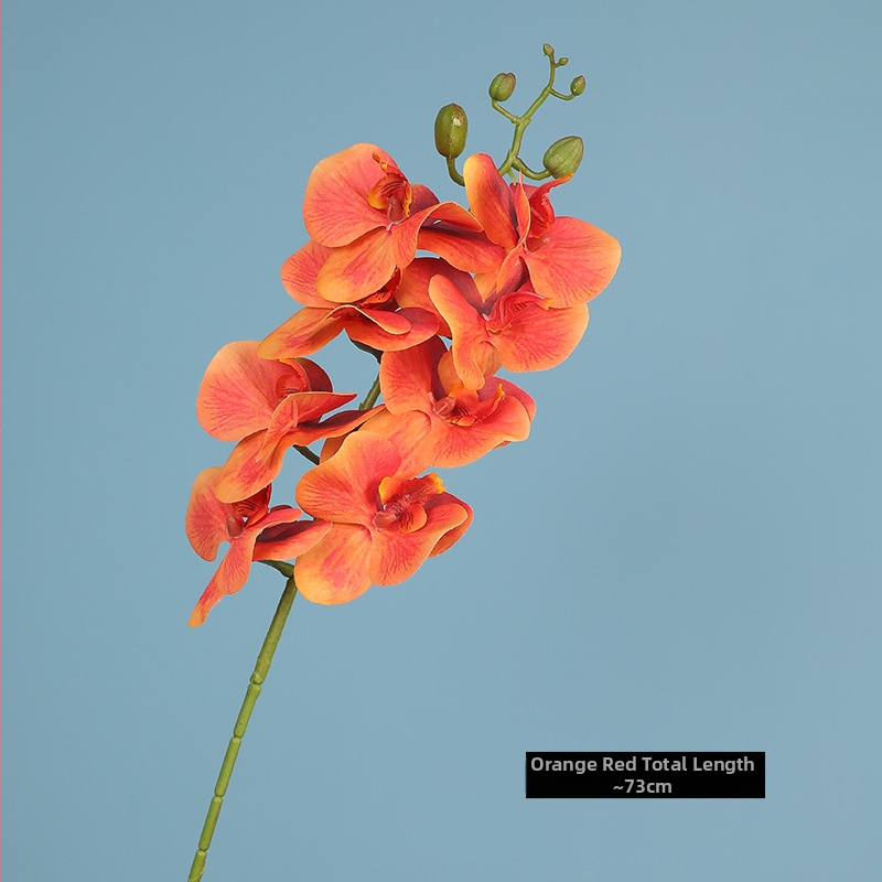 Phalaenopsis hodvábna orchída, jednoradová umelecká kvetina; materiál: hodvábna tkanina; odroda: Phalaenopsis; zručnosť: maľované, textúrované, reliéfne, vstrekované tvarovanie