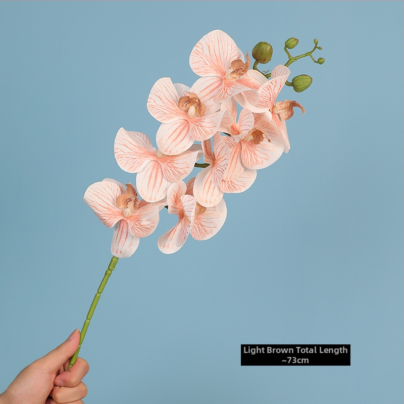 Phalaenopsis hodvábna orchída, jednoradová umelecká kvetina; materiál: hodvábna tkanina; odroda: Phalaenopsis; zručnosť: maľované, textúrované, reliéfne, vstrekované tvarovanie