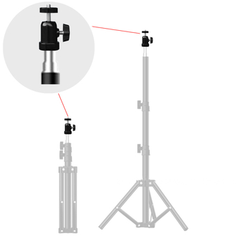 Mini gimbal 360° din plastic pentru cameră cu fill light, cap sferic, hot shoe, 1/4-inch șurub