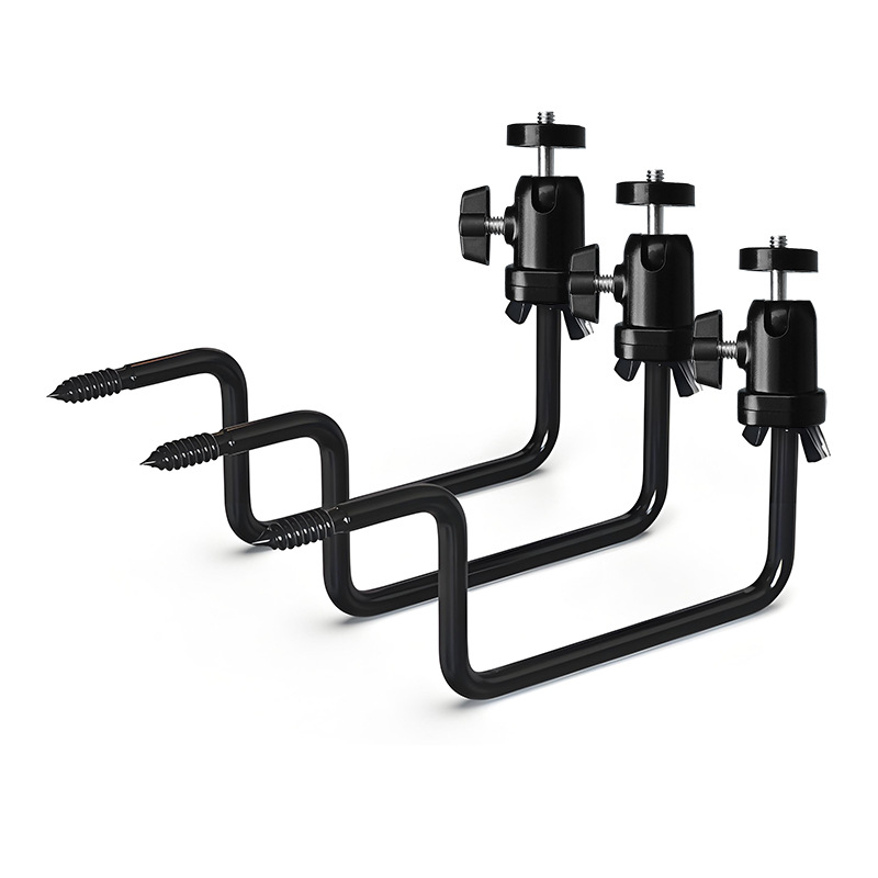 Mini gimbal 360° din plastic pentru cameră cu fill light, cap sferic, hot shoe, 1/4-inch șurub