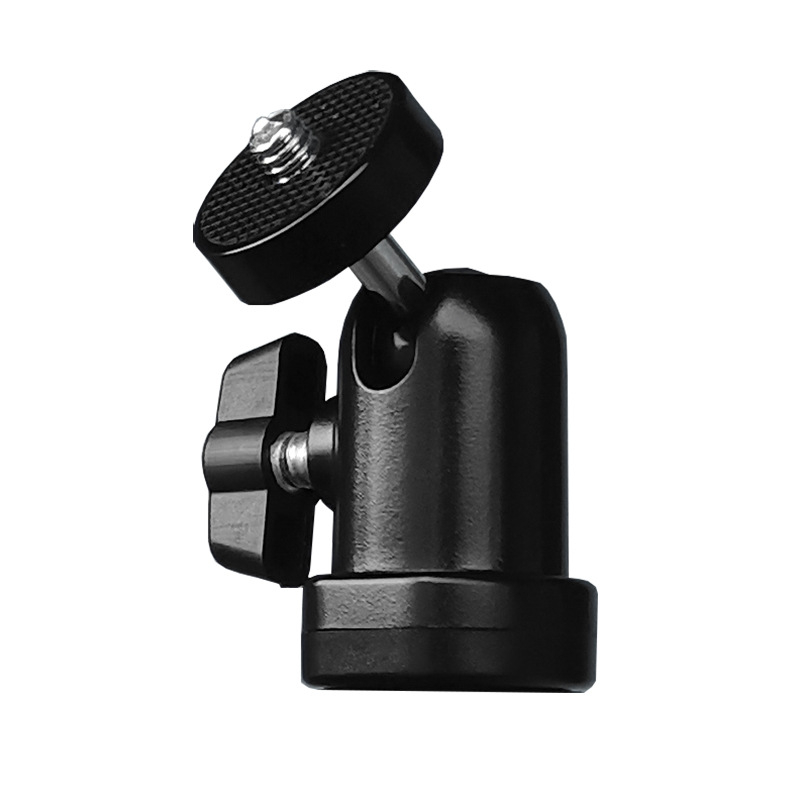 Mini gimbal 360° din plastic pentru cameră cu fill light, cap sferic, hot shoe, 1/4-inch șurub