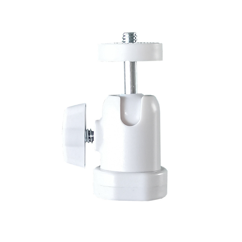 Mini gimbal 360° din plastic pentru cameră cu fill light, cap sferic, hot shoe, 1/4-inch șurub