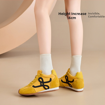 Sieviešu augstuma palielināšanas treniņzābaki ar retro dizainu, slīpa zole, fleece iekšējais oderējums, elpojoša tīkla iekšējā daļa, izturīga gumijas zole, šņorēšana