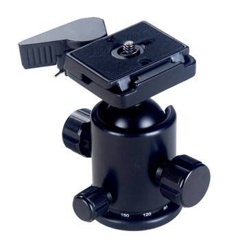 Manbily KM-0 Cameră DSLR Gimbal Trepied cu Cap Balon, Panoramă 360° Orizontal, 90° Vertical, Aliaj din Aluminiu, Șurub 1/4'', 0,4 kg