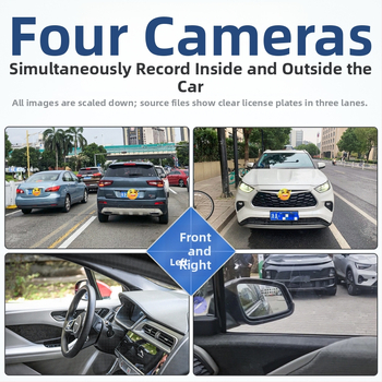 4 kanalų galinio vaizdo veidrodžio vaizdo registratorius, 170° platus kampas, 1080p, WIFI, kilpinis įrašymas su parkavimu ir judesio aptikimu