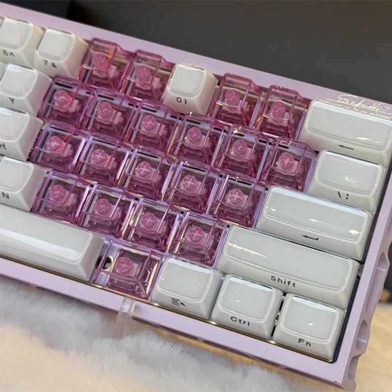 Kristalni Jelly keycap za numeričku tipkovnicu s bočnim graviranjem srca, RGB osvjetljenje, Type-C priključak, zeleni mehanički prekidač s osi