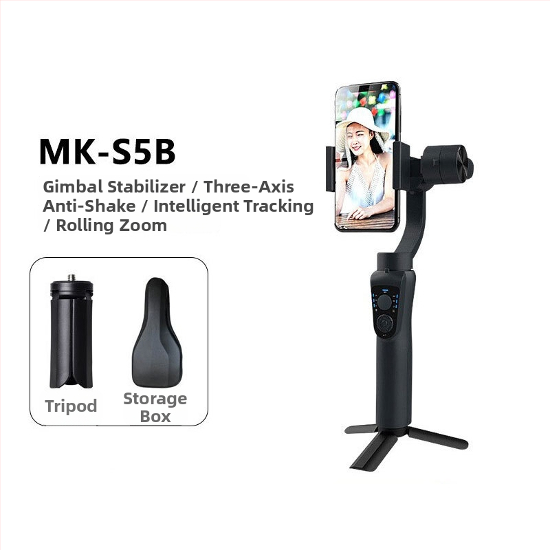 S5B Ručný stabilizátor pre mobilné telefóny, trojosový gimbal s antišokom, rozpoznávanie tváre, 360° horizontálne / 90° vertikálne otáčanie