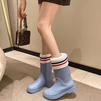 Ženske kišne čizme, PVC gornji dio, srednja visina čizme, niski pet 1–3 cm, sve sezone, podrijetlo Guangdong Jieyang