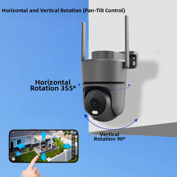 Gimbal kamera viedtālrunim ar automātisku brīdinājumu un cilvēka sekošanu, 355° horizontālais grieziens, 90° vertikālais grieziens, griešanās robeža 355°, PTZ plastmasas korpuss, 5V DC barošana, sienas uzstādīšana