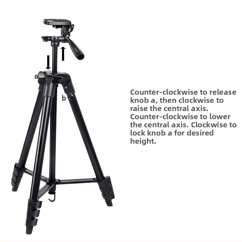 Stojan na fotoaparát a telefón, 4 diely, hliníková zliatina a plast, 3D gimbal, doska na rýchle uvoľnenie, nosnosť 2 kg