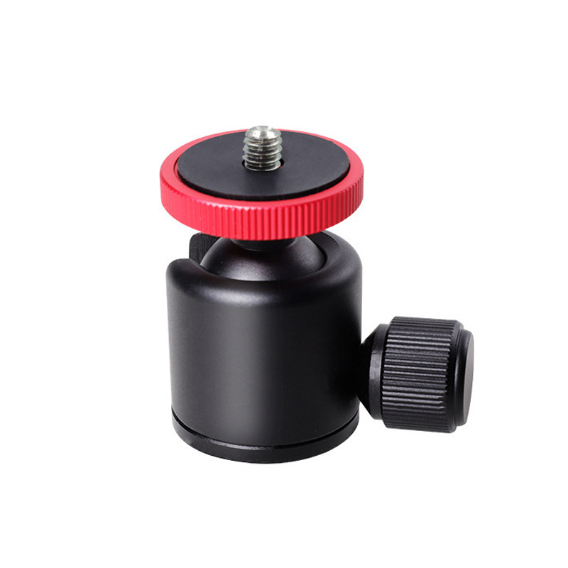 Metalni mini gimbal stativ za telefon s panoramskim 360° rotacijama, aluminijska legura, težina 104 g, podržava 3/8 i 1/4 vijaka, kompatibilan s kamerama, telefonom i stabilizatorima, model Q33