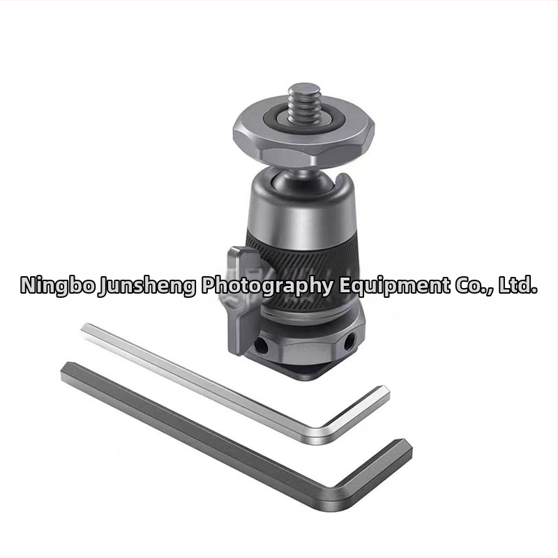 Gimbal stojan pre kameru a monitor s CNC hot shoe a cold shoe, hliníková zliatina, 360° horizontálne otáčanie, 90° vertikálne naklonenie, závitové uchytenie
