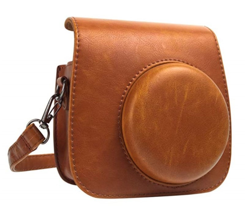 Instax Mini11/ Mini9/ Mini8 fotoaparato dėklas, PU oda, per petį (crossbody) stiliaus, atsparus vandeniui, vidinė danga iš sintinės odos, suderinamas su Instax Mini serija