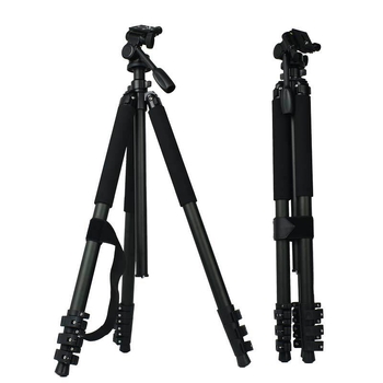 Trepied pentru cameră din aliaj de aluminiu, 4 secțiuni, cap PTZ 3D, sarcină 16–20 kg, placă cu eliberare rapidă, greutate 2,8 kg