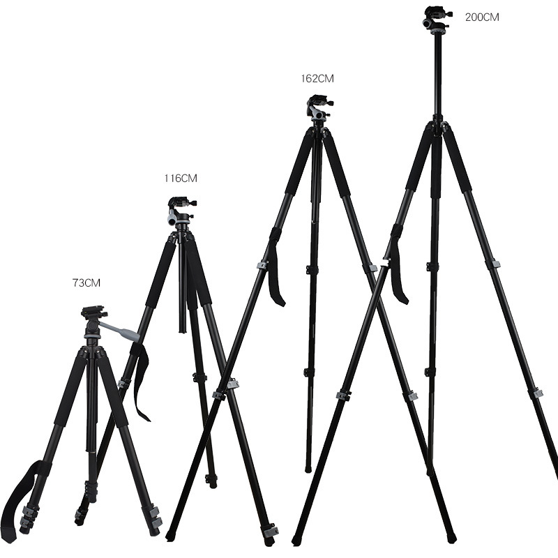 Trepied pentru cameră din aliaj de aluminiu, 4 secțiuni, cap PTZ 3D, sarcină 16–20 kg, placă cu eliberare rapidă, greutate 2,8 kg