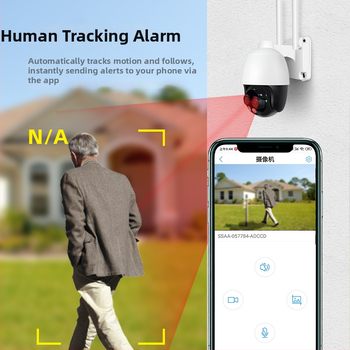 Vonkajšia bezdrôtová WiFi kamera na monitorovanie - 360° nočné videnie, dvojité objektívy (senzor 1/3-palcový, 0,01 lx, detekcia ľudí a pohybu, 12V)