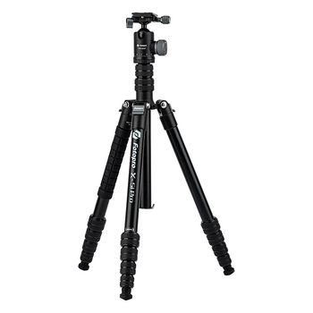 Fotopro X5I PRO trepied din aluminiu cu cap hidraulic, 5 secțiuni, sarcină 6–10 kg, plăcuță de eliberare rapidă
