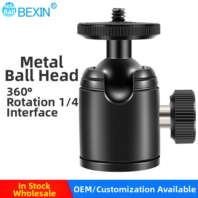 Kovový otáčavý univerzálny držiak na smartfón pre živé vysielanie – mini guľový gimbal pan/tilt (hliník, 360° pan/tilt, 56 g)