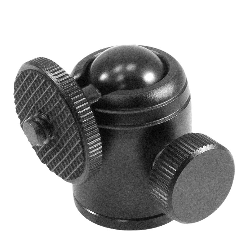 Kovový otáčavý univerzálny držiak na smartfón pre živé vysielanie – mini guľový gimbal pan/tilt (hliník, 360° pan/tilt, 56 g)