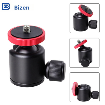 Hliníkový mini gimbal s 360° panoramatou a náklonom pre smartfóny a kamery, kompatibilný s 3/8 a 1/4 skrutkami, hmotnosť 104 g