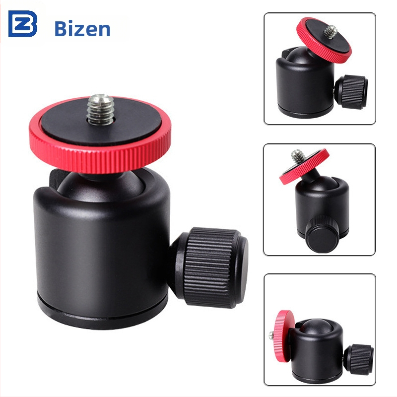 Hliníkový mini gimbal s 360° panoramatou a náklonom pre smartfóny a kamery, kompatibilný s 3/8 a 1/4 skrutkami, hmotnosť 104 g