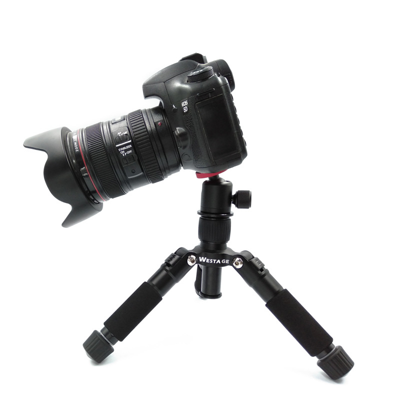Gimbal mic din aluminiu cu panoramă și înclinare de 360° pentru telefoane și camere, compatibil cu șuruburi de montaj 3/8 și 1/4, greutate 104 g