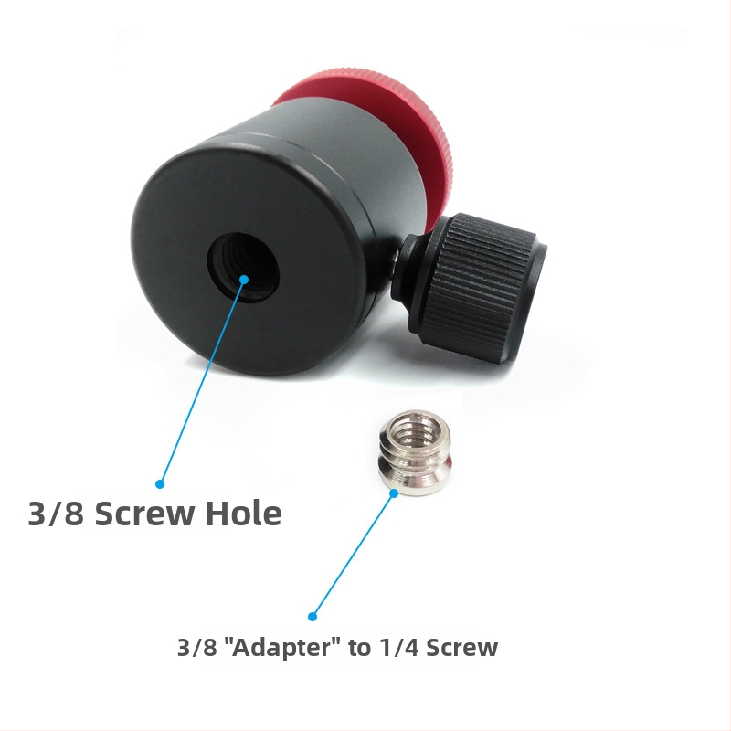 Hliníkový mini gimbal s 360° panoramatou a náklonom pre smartfóny a kamery, kompatibilný s 3/8 a 1/4 skrutkami, hmotnosť 104 g