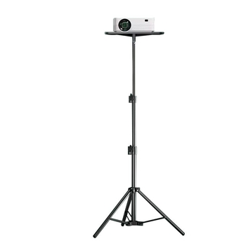 Tripod podea pentru proiector cu braț reglabil, fără găuri, universal pentru casă; 3 secțiuni; material: aliaj de aluminiu și oțel cu conținut de carbon; înălțime maximă 210 cm; diametrele țevi 1.6/1.9/2.2 cm