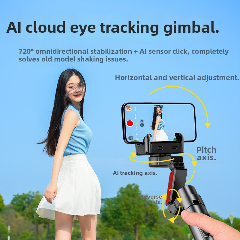 Prenosný gimbal stabilizátor s integrovaným svetlom pre mobilné telefóny – hliníkový zliatinový rám, univerzálna kompatibilita, panoramatické sledovanie