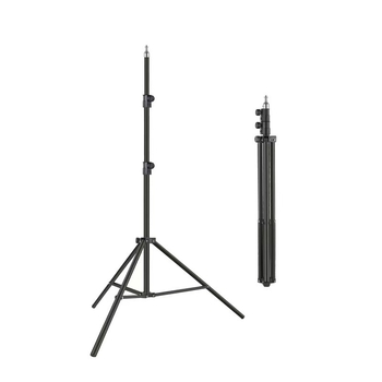 Keen fotografski stativ od karbonskog čelika s podnim nosačem LED rasvjetnog svjetla, 3-dijelni teleskop dizajn, nosivost 10 kg, visina 71–210 cm, promjeri cijevi 25/22/19 mm