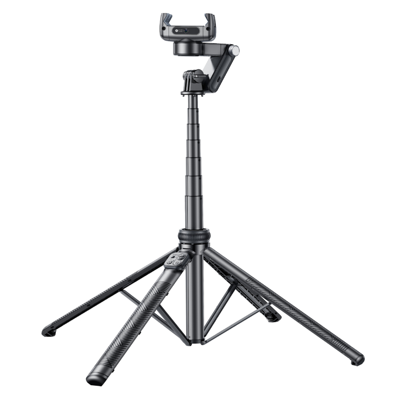 Rtako 360° pan-tilt stabilizator za telefon s ručnim gimballom i ugrađenom rasvjetom za live stream, kućište ABS+aluminij, 480 g