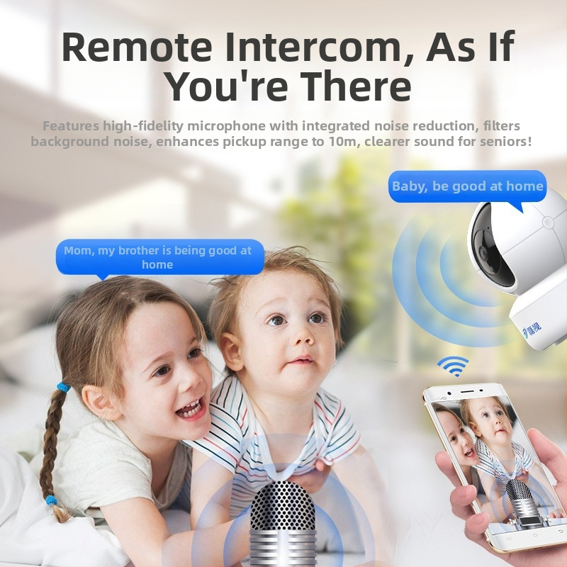 ICSEE bezvadu mājas kamera — 5V barošana, plastmasas PTZ, uzstādīšana uz sienas, griestiem vai plaknai virsmai