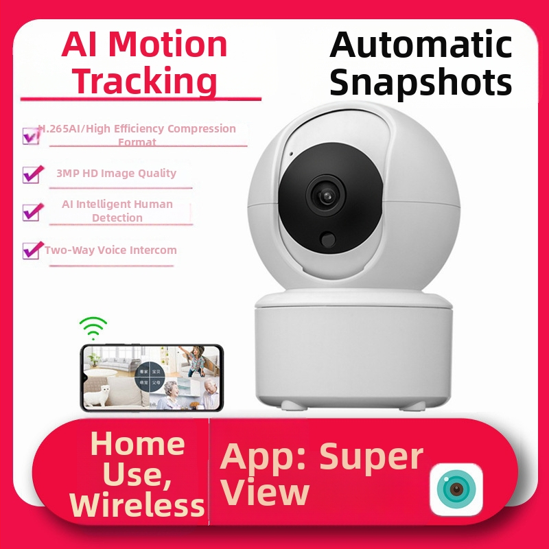 ICSEE bezvadu mājas kamera — 5V barošana, plastmasas PTZ, uzstādīšana uz sienas, griestiem vai plaknai virsmai