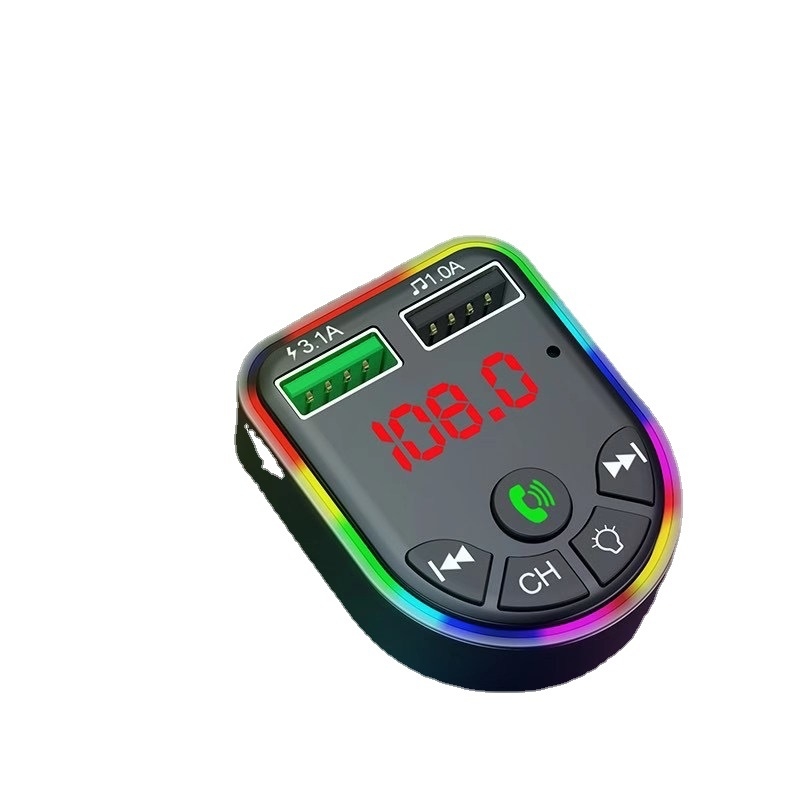 Автомобилен Bluetooth MP3 плеър с двойни USB портове, FM предавател, hands-free разговори, DC12-24V захранване, монохромен дисплей