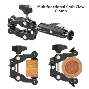 Sada Crab Claw Clamp pre fotografovanie – LC100, hliníková zliatina + nehrdzavejúca oceľ, nosnosť 1,5 kg, vhodné pre mobilné telefóny a akčné kamery, hmotnosť 233 g
